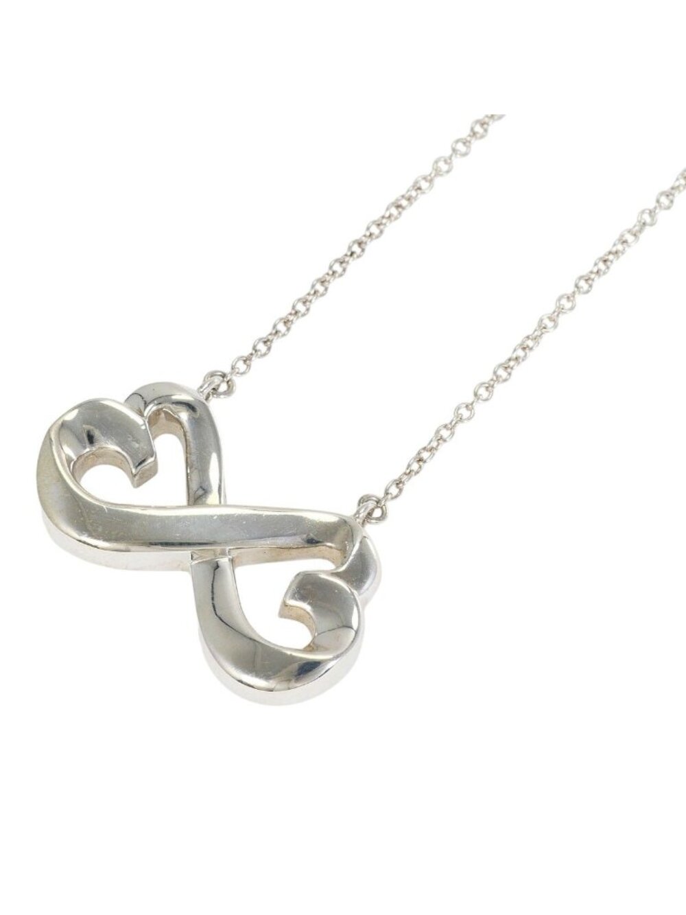 Tiffany & Co Double Loving Heart 925 Sterling Silver Necklace 42